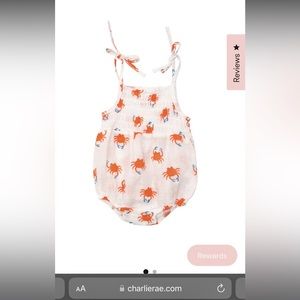 Angel dear 0-3 month crab bubble romper
